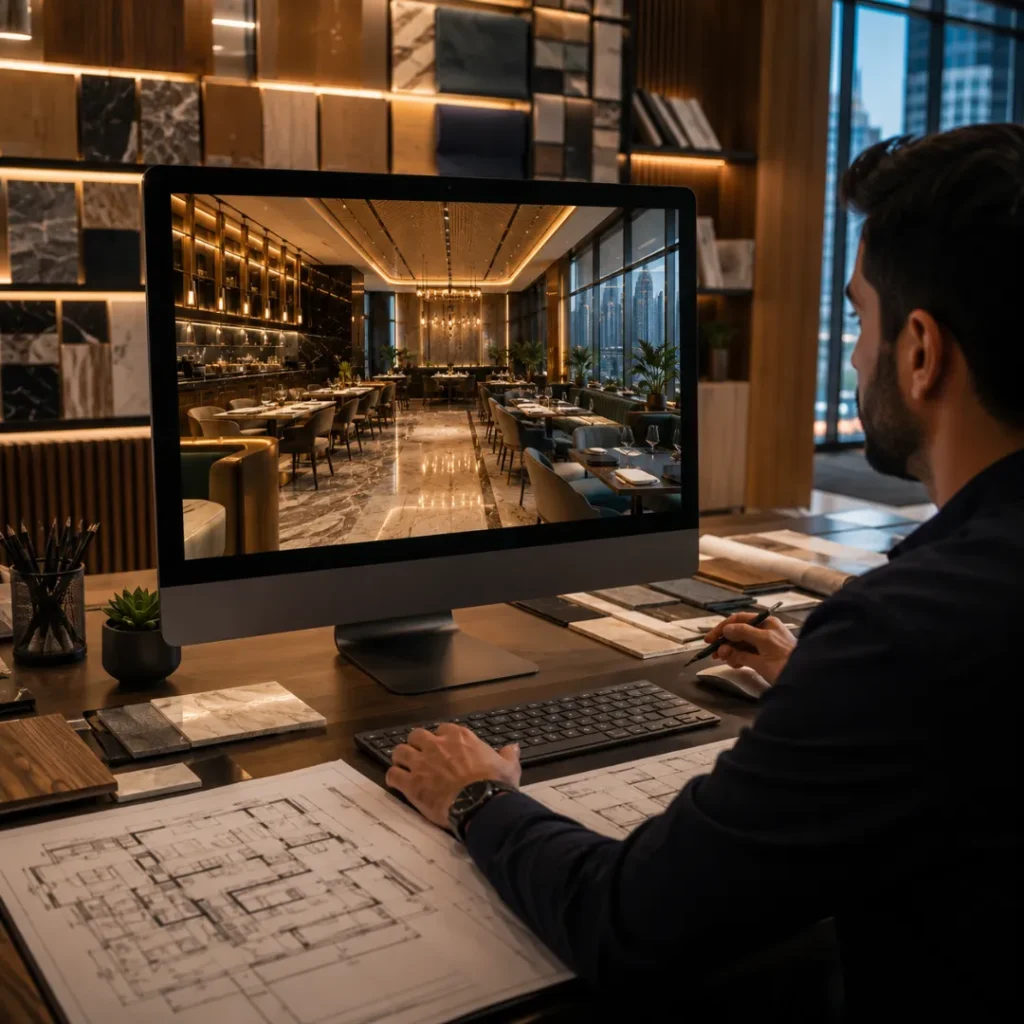 3D Visualisation & Photorealistic Renders Nujum Al Rabie Top Restaurant Interior Design Company