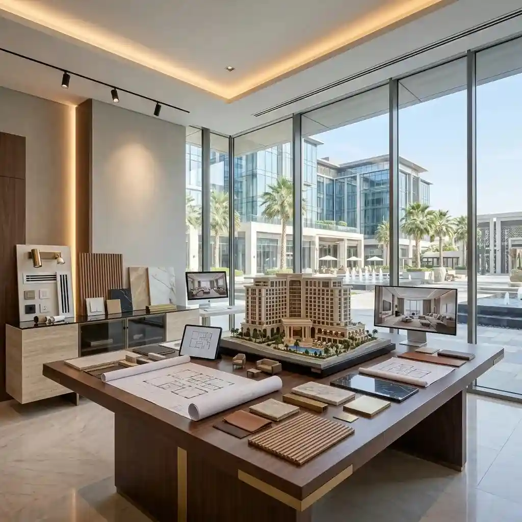 Hospitality interior design consultation for hotels, restaurants, cafés, and resorts in Dubai.