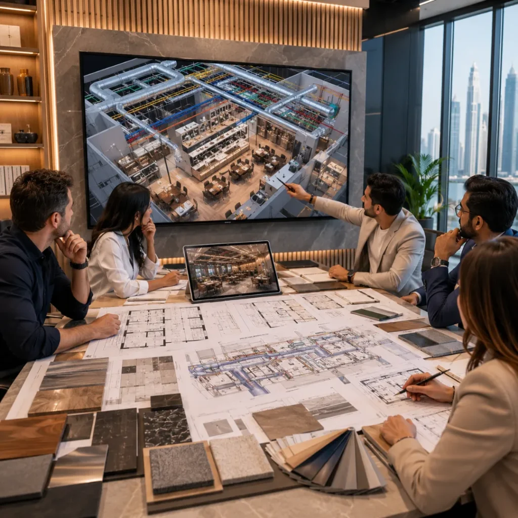 MEP, Ventilation & Acoustics Coordination NAR Restaurant Interior Design Comapny