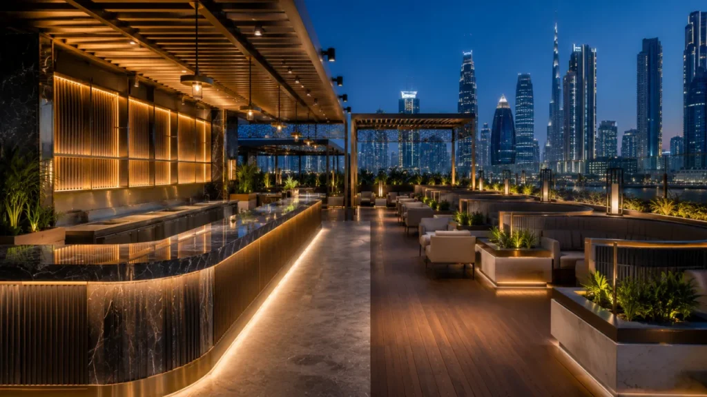 Rooftop bar: Business Bay, 2,800 sqft, 11 weeks